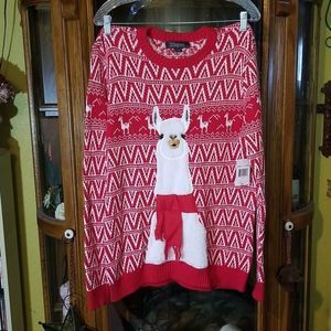 33 Degrees Llama holiday sweater NWT SZ M